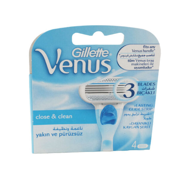 تیغ یدک ژیلت مدل Venus Close & Clean ‏بسته 4 عددی