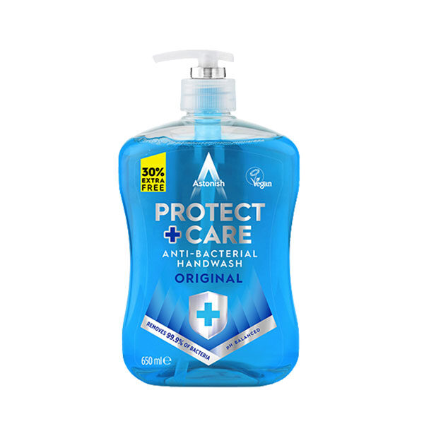 مایع دستشویی آنتی باکتریال استونیش سری Protect + Care مدل Original حجم 650 میلی لیتر
